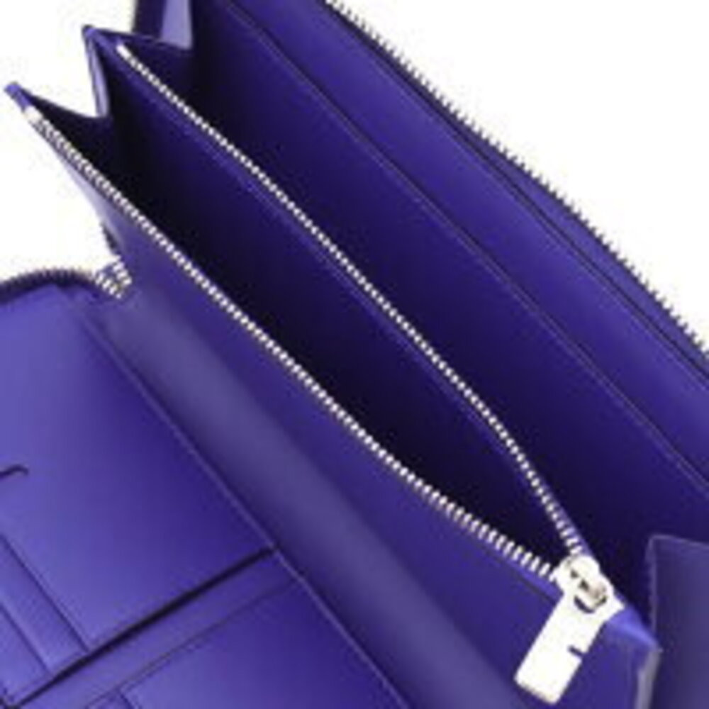 Burberry Zip Travel LG Wallet Round Night Blue Check - Picture 1 of 5